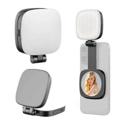 Earldom BL05 Katlanabilir Aynalı Magsafe Led Selfie Işığı | 3 Ton Işık