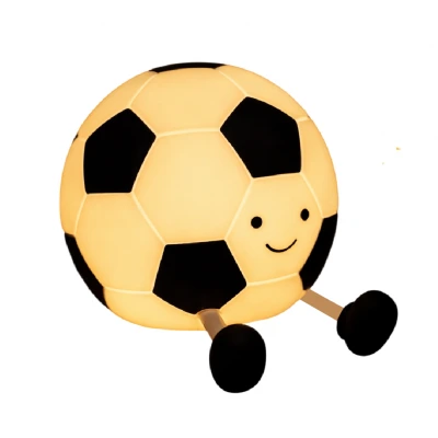 Futbol Topu Figürlü Masaüstü Dokunmatik Gece Lambası | 7 Renk Işık Döngüsü