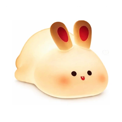 Tavşan Figürlü Masaüstü Dokunmatik Gece Lambası | 7 Renk Işık Döngüsü