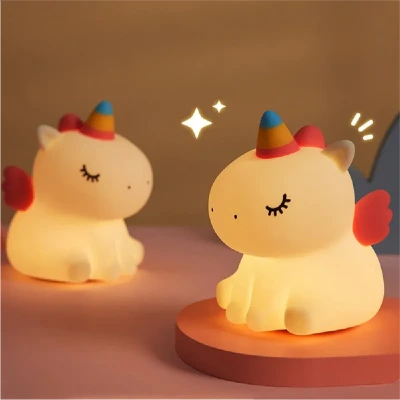 Unicorn Figürlü Masaüstü Dokunmatik Gece Lambası | 7 Renk Işık Döngüsü