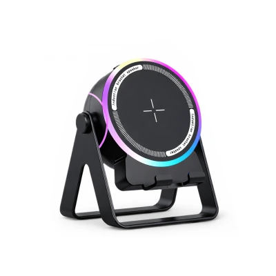 LK-20 RGB Işıklı Standlı İndüksiyon Speaker | Telefon Tutuculu | Kablosuz Ses İletimi