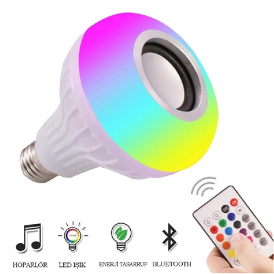 WN-1156 Kumandalı RGB Led Ampul Gece Lambası| Bluetooth Speaker
