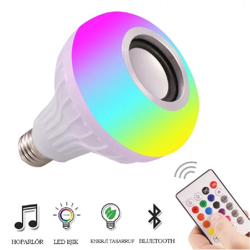 WN-1156 Kumandalı RGB Led Ampul Gece Lambası| Bluetooth Speaker