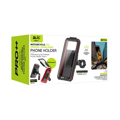 Blic Bst34 Su Geçirmez Bisiklet | Motosiklet Telefon Tutucu | Titreşim Önleyici | Gidon ve Ayna Bağlantısı