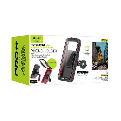 Blic Bst34 Su Geçirmez Bisiklet | Motosiklet Telefon Tutucu | Titreşim Önleyici | Gidon ve Ayna Bağlantısı
