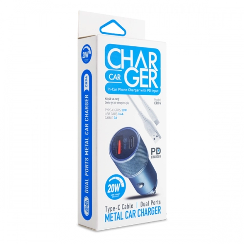 Subzero CR94 Pd | Usb Giriş 20W Pd Type-C Oto Şarj Aleti Subzero CR94 Pd | Usb Giriş 20W Pd Type-C Oto Şarj Aleti