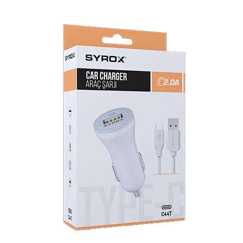 Syrox C44T Type-C 2.0A Araç Şarj Aleti Syrox C44T Type-C 2.0A Araç Şarj Aleti