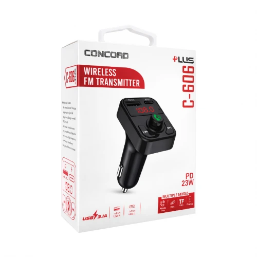 Concord C606 Plus Bluetooth Fm Transmitter | 23W PD