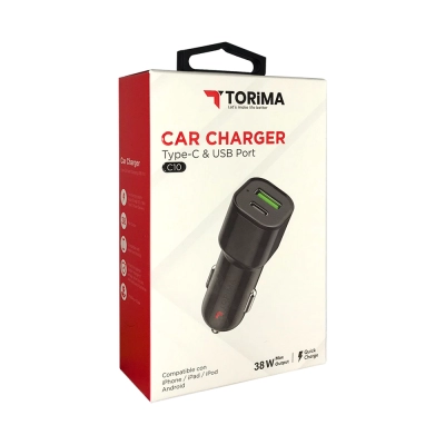 Torima C10 Usb Giriş ve Type-C Giriş 38W Pd Oto Başlık Torima C10 Usb Giriş ve Type-C Giriş 38W Pd Oto Başlık