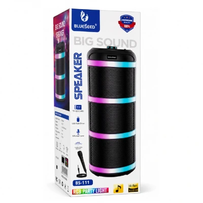 Blueseed BS-111 RGB Bluetooth Speaker 3x4" | Kablolu Mikrofon