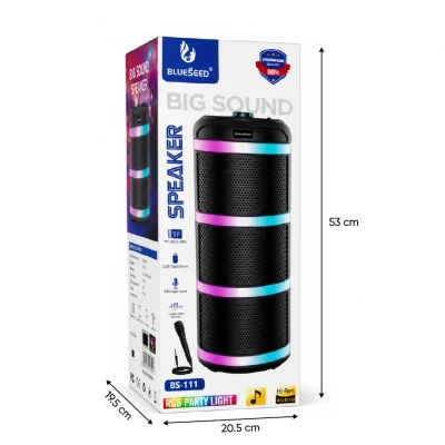 Blueseed BS-111 RGB Bluetooth Speaker 3x4" | Kablolu Mikrofon