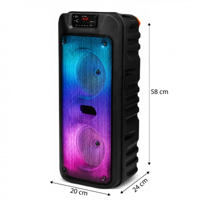 GTS-1703 Mikrofonlu Rgb Ledli Bluetooth Hoparlör Usb-Tf-Fm 6.5"x2  (Mikrofonlu)