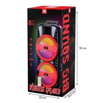 KTS-1745 Bluetooth 2 X 8" Speaker | Mikrofon | Kumanda