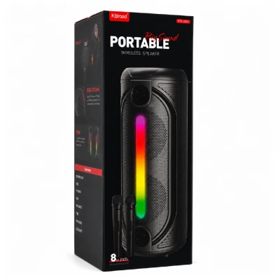 KTS-2086 RGB Bluetooth Speaker 2 x 8" | Çift Mikrofon