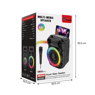 ZQS-6166 RGB Bluetooth Speaker 6.5" | Kablolu Mikrofon