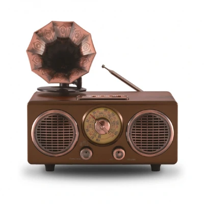 D89 Nostaljik Gramofon Ahşap Radyo | Bluetooth Speaker | 2 x 5W