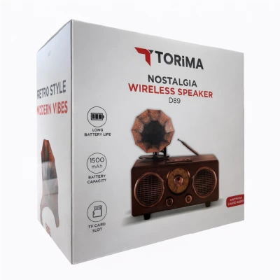 D89 Nostaljik Gramofon Ahşap Radyo | Bluetooth Speaker | 2 x 5W