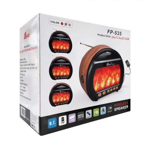 FP-535 Bluetooth Speaker | FM Radyo | El Feneri | Şömine