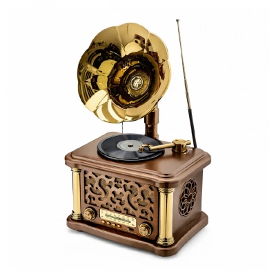 FX-2503B Nostaljik Gramofon Ahşap Radyo | Bluetooth Speaker