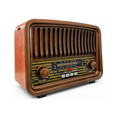 Golon RX-BT929SQ Solar Bluetooth Nostaljik TWS Speaker | FM AM SW Radyo | Uzaktan Kumandalı