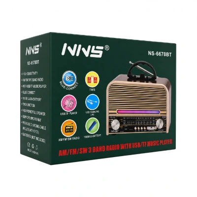 NNS Ns-6678BT Bluetooth Speaker FM AM SW Radyo  