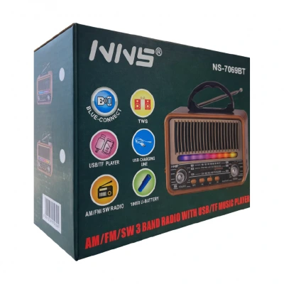 NNS Ns-7069BT TWS Bluetooth Speaker | FM AM SW Radyo