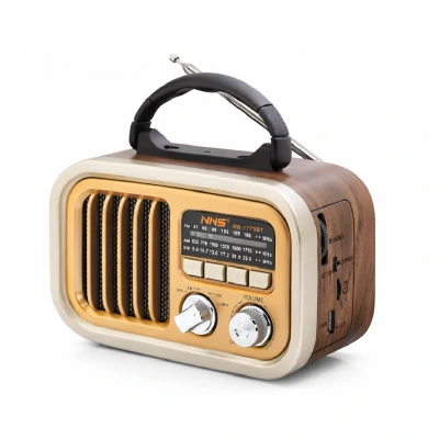 NNS NS-7771BT Nostalji Bluetooth Speaker | FM AM SW Radio