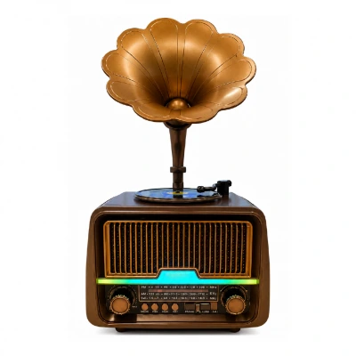 Yuegan YG-7020BTS Bluetooth Gramofon Speaker FM AM SW Radyo | Güneş Enerjili