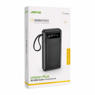 Jopus JP-P11 Urban Plus 10000 mAh Dijital Göstergeli Kablolu Powerbank | El Feneri