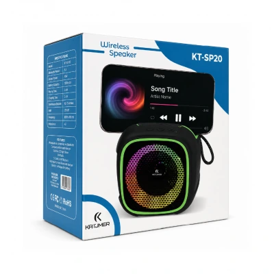 Katjmer KT-SP20 Telefon Standlı RGB Bluetooth TWS Speaker | Powerbanklı