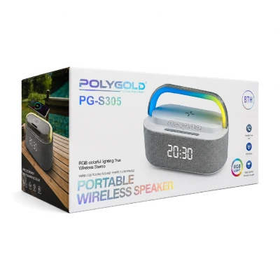 Polygold PG-S305 RGB TWS Bluetooth Speaker | 15W Kablosuz Şarj Standı