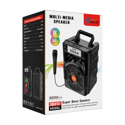 ZQS-8151 RGB Bluetooth Speaker 8" | Kablolu Mikrofon