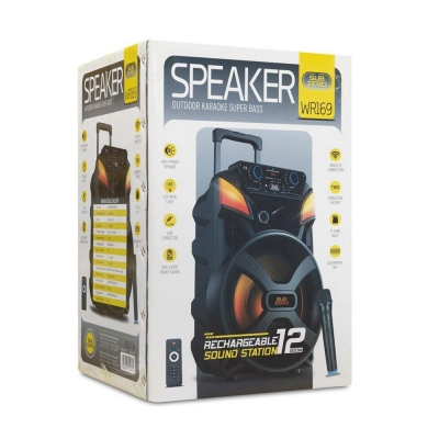 Subzero WR169 Profosyonel Işıklı Kablosuz Speaker 12" | Mikrofon | Kumanda