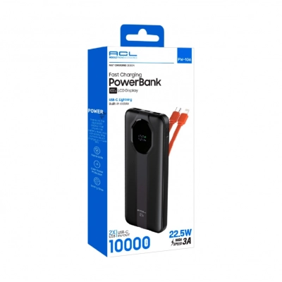 Acl Pw106 10000 Mah 2 Kablolu Lcd Göstergeli Powerbank