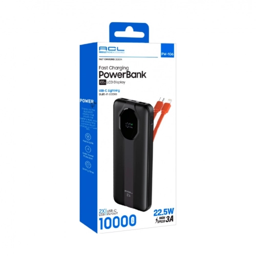 Acl Pw106 10000 Mah 2 Kablolu Lcd Göstergeli Powerbank