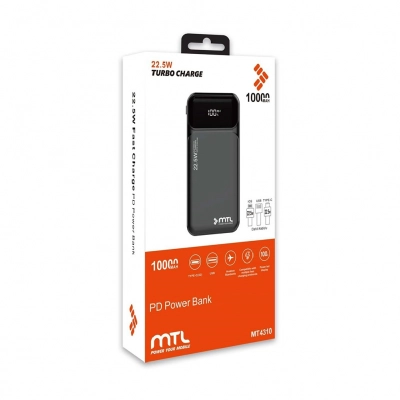 MTL MT4310 10000 mAh 22.5W PD Kablolu Powerbank | LCD Gösterge