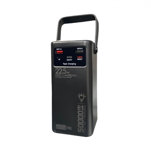 Powerway PD50 50000 Mah 22.5WPD Powerbank | Kamp Işığı | Dahili Kablo | LCD Gösterge