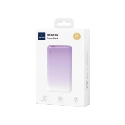 Wiwu Wi-P008 Rainbow 10000mAh Powerbank | LED Işıklı Göstergeli | PD 22.5W