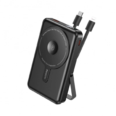 Yesido Yp72 10000 mAh 2li Kablolu LCD Powerbank | Standlı | Kablosuz Şarj