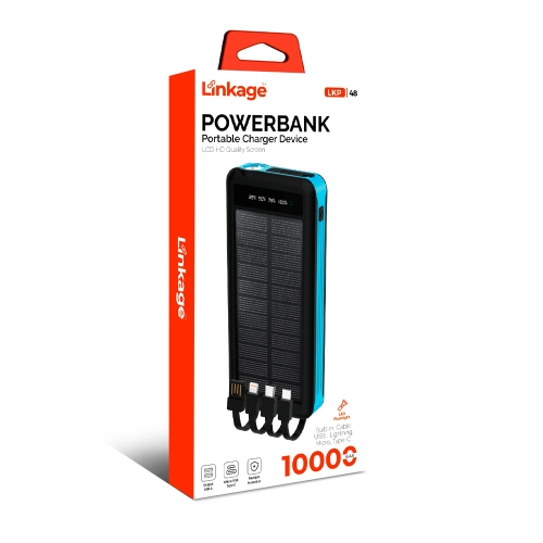 Linkage LKP48 10000 Mah Güneş Enerjili Lcd Göstergeli Kablolu Powerbank Linkage LKP48 10000 Mah Güneş Enerjili Lcd Göstergeli Kablolu Powerbank