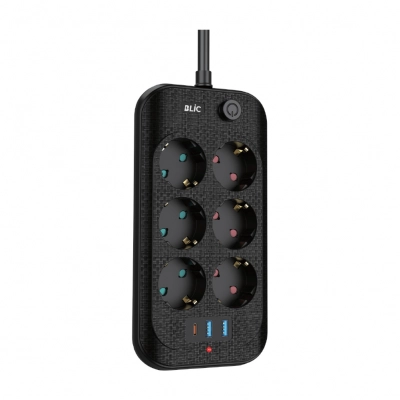 Blic FTR-11 Termal Akım Korumalı Uzatma Kablosu | 6xPriz 3xUSB 1xPD