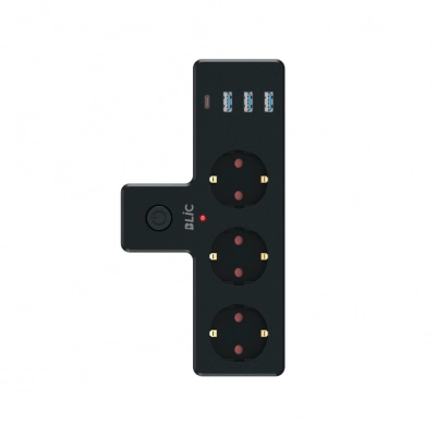 Blic FTR-12 Termal Akım Korumalı Duvar Priz Çoklayıcı | 3xPriz 3xUSB 1xPD