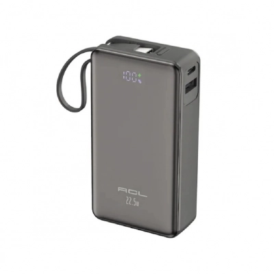 ACL PW-109 10000 Mah 22.5W Powerbank | LCD Göstergeli | Dahili Type-C Kablolu